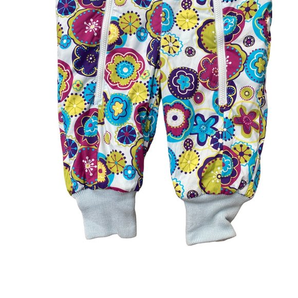 Hanna Andersson Floral Quilted One-Piece Snowsuit Double Zip Funky-18-24 mos - Picture 4 of 16